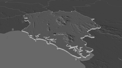 Chanthaburi, Thailand - extruded with capital. Bilevel