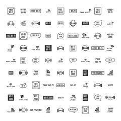 Big set of wireless icons, vector illustration.