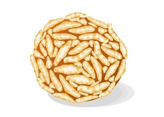 Murmura Laddu Indian Sweets or Mithai Food Vector