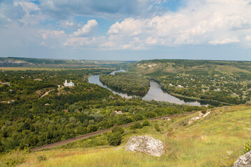 Fototapeta na wymiar The beautiful scenery of the river Dniester.