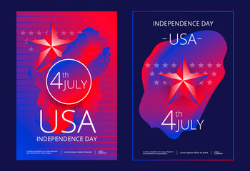 Independence day USA 4 th July poster or flyer design. Vector illustration
