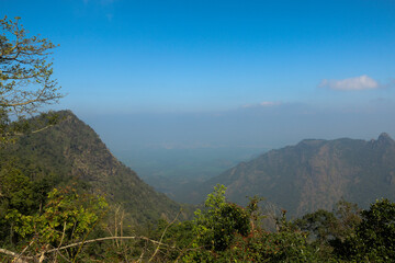 mountain landscape with fog
