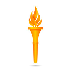 Torch flame icon or symbol design. Vector illustration