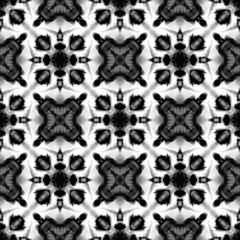 Chevron Geometric Medallion.  Black, White, 