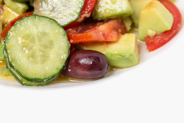 Fresh vegetable salad with avocado.