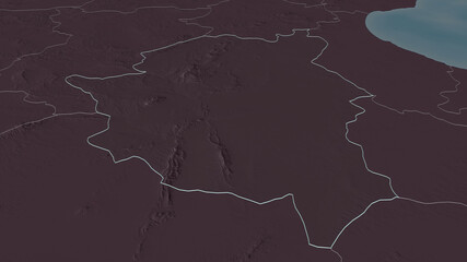 Kairouan, Tunisia - outlined. Administrative