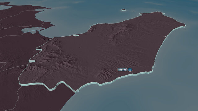 Nabeul, Tunisia - extruded with capital. Administrative