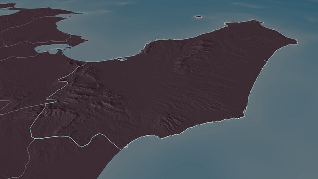 Nabeul, Tunisia - outlined. Administrative