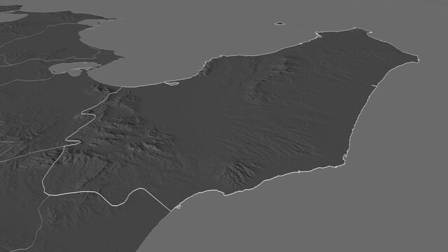Nabeul, Tunisia - outlined. Bilevel