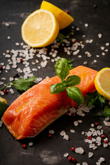 lightly salted trout pieces with spices