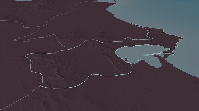 Tunis, Tunisia - outlined. Administrative