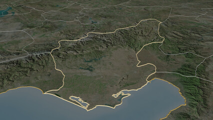 Adana, Turkey - outlined. Satellite