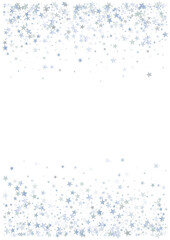 silver stars background, sparkling christmas lights confetti falling isolated on white. magic shining Flying stars glitter cosmic backdrop, sparkle vector border.