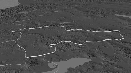 Agri, Turkey - outlined. Bilevel