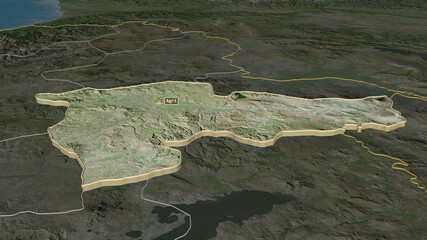 Agri, Turkey - extruded with capital. Satellite