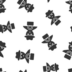 Fototapeta premium Fraud hacker icon in flat style. Spy vector illustration on isolated background. Cyber defend seamless pattern background business concept.