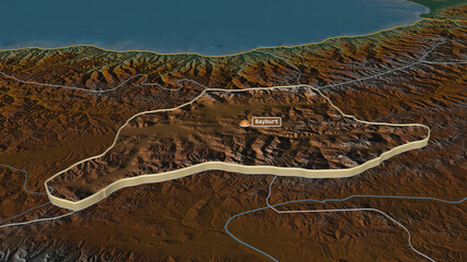 Bayburt, Turkey - extruded with capital. Relief