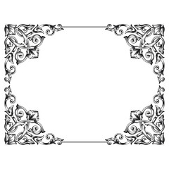 Classical baroque vector of vintage element for design. Decorative design element filigree calligraphy vector. You can use for wedding decoration of greeting card and laser cutting.