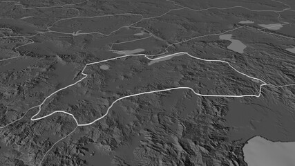 Burdur, Turkey - outlined. Bilevel