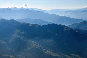 Fototapeta premium Mountainous landscape. View from slope of Mount Shalbuzdag. Dagestan, North Caucasus, Russia.