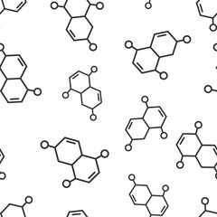 Fototapeta premium Science icon in flat style. Dna cell vector illustration on white isolated background. Molecule evolution seamless pattern business concept.