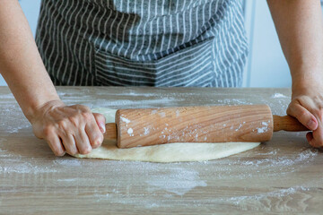 the yeast dough is rolled