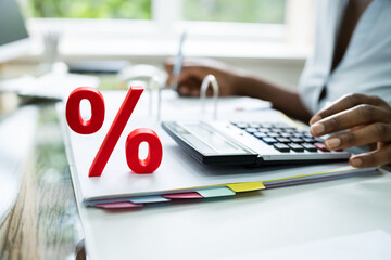 Discount Percent And Interest Percentage Sign