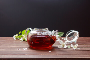 healthy natural tea with Jasmine flowers