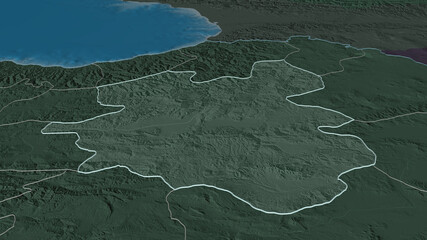 Erzurum, Turkey - outlined. Administrative