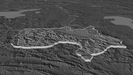 Fototapeta premium Hakkari, Turkey - extruded with capital. Bilevel