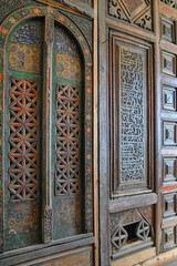 Ancient wooden door from Kalakoreysh fortress. Kubachi village, Dagestan, North Caucasus, Russia.