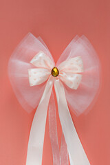 pinky beautiful bow on isolated background