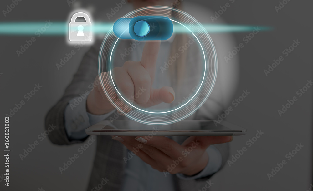 Poster graphics padlock for web data information security application system