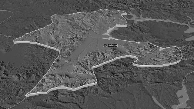 Malatya, Turkey - extruded with capital. Bilevel