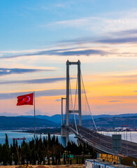 Osman Gazi Bridge in Izmit, Kocaeli, Turkey.