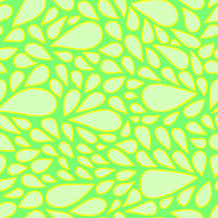 Vector Pattern Seamless Repeat Hand Drawn Geometric Petal Teardrop Paisley Doodle Art Colourful Apple Green, Mint & Yellow Perfect for Scrapbooking, Wallpaper, Decor, Fabric, Background - 360821653