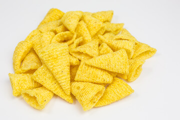 heap of salted corn cones snack
