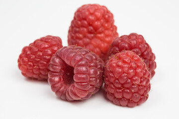 heap of ripe red raspberries