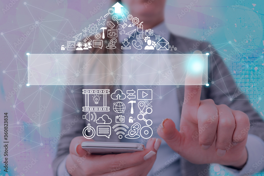 Poster information digital technology network connection infographic elements icon