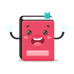 Cartoon red book holding a thumbs up