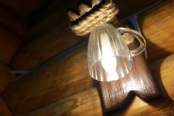 View of wall light in form of beer mug