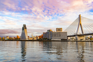 Fototapeta premium 青森港 アスパム ベイブリッジ