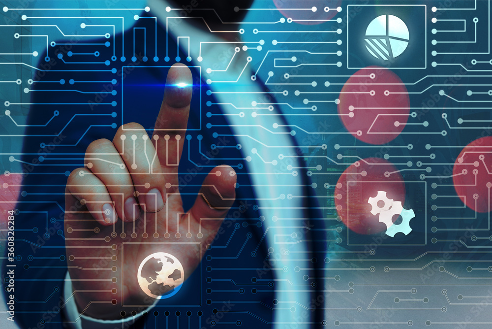 Poster system administrator control, gear configuration settings tools concept.