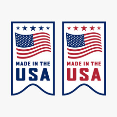 Made in the USA sign, label, icon. Vector illustration