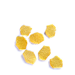 baked chips on a white background