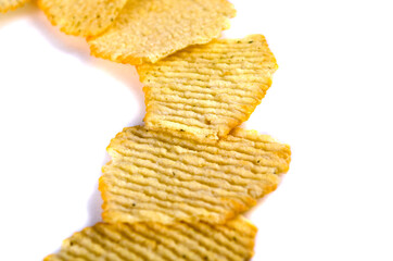 baked chips on a white background