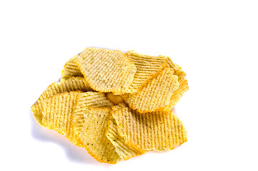 baked chips on a white background