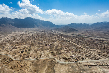 aerial view of New Kabul city area as part of development the city for accommodating number of...