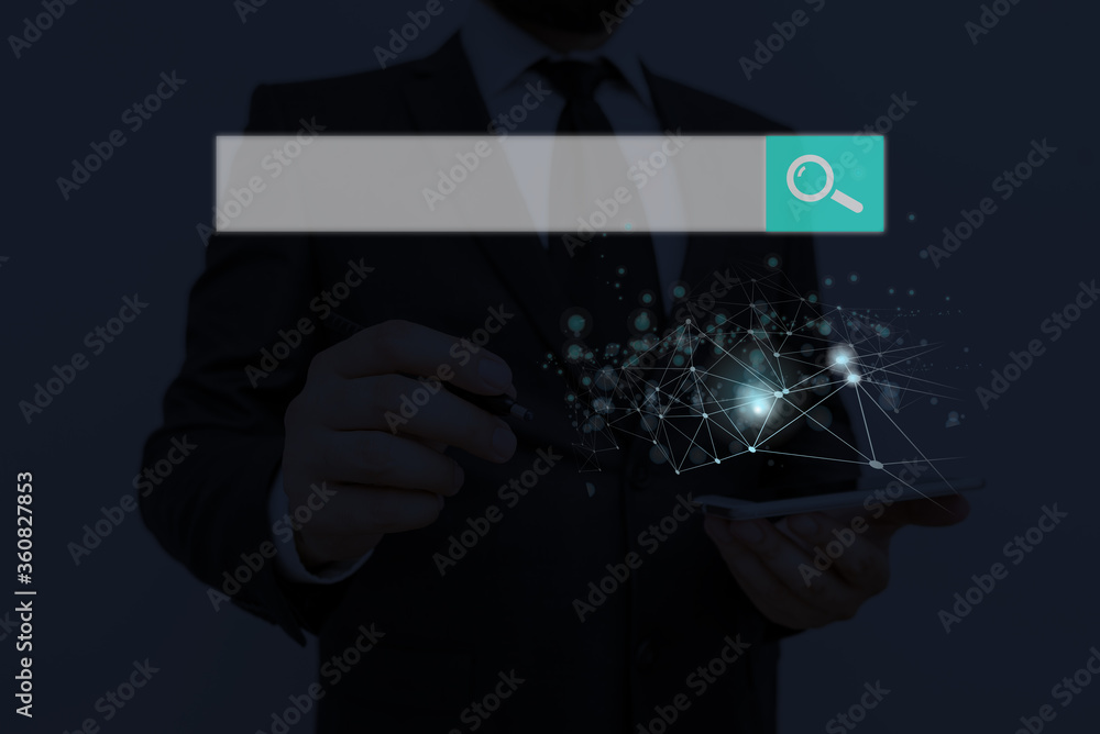 Aufkleber web search digital information futuristic technology network connection