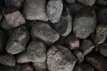 Large photo of stones from above on the road.